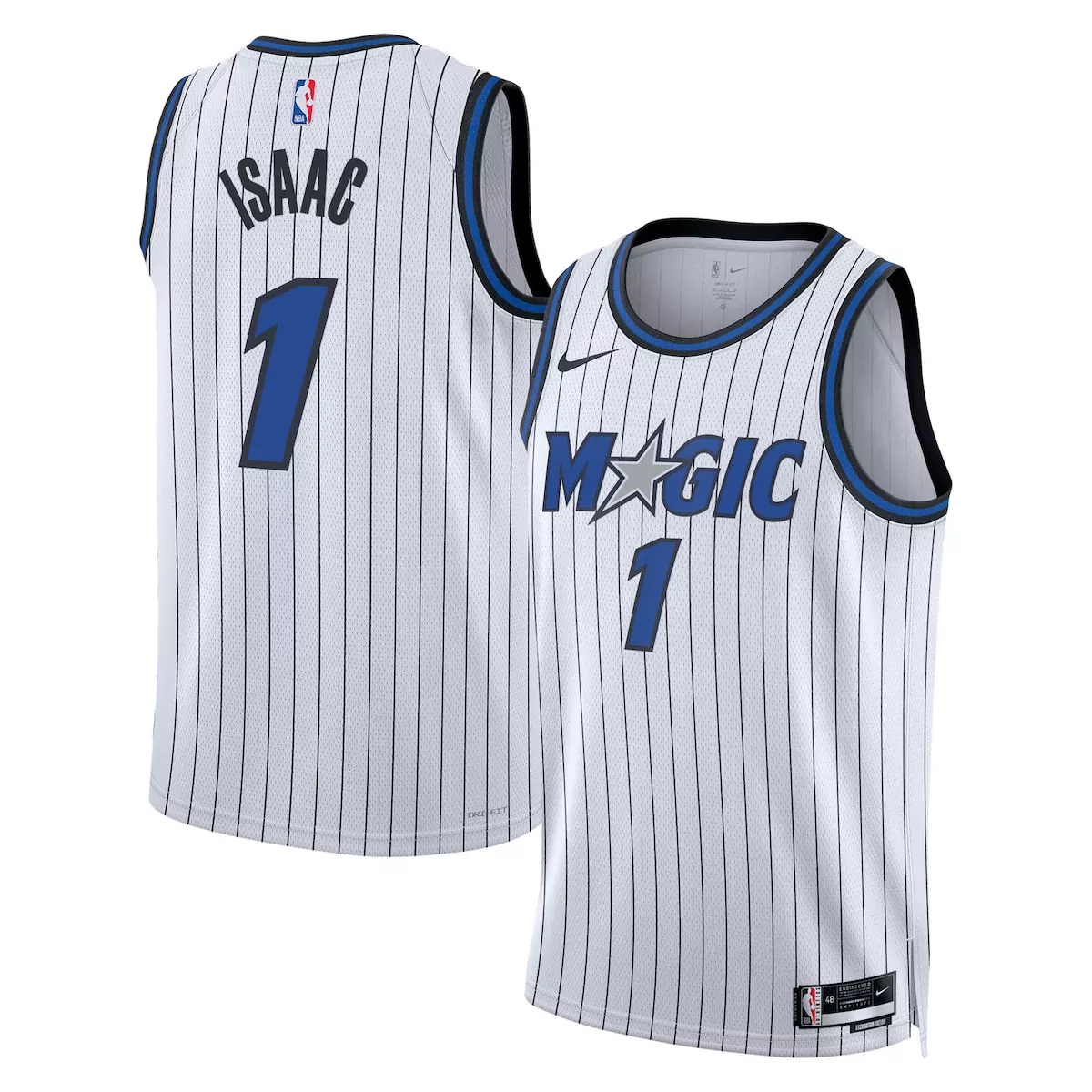 Jonathan Isaac 1 Orlando Magic Jersey White Null Men Authentic Alternate Blue Black