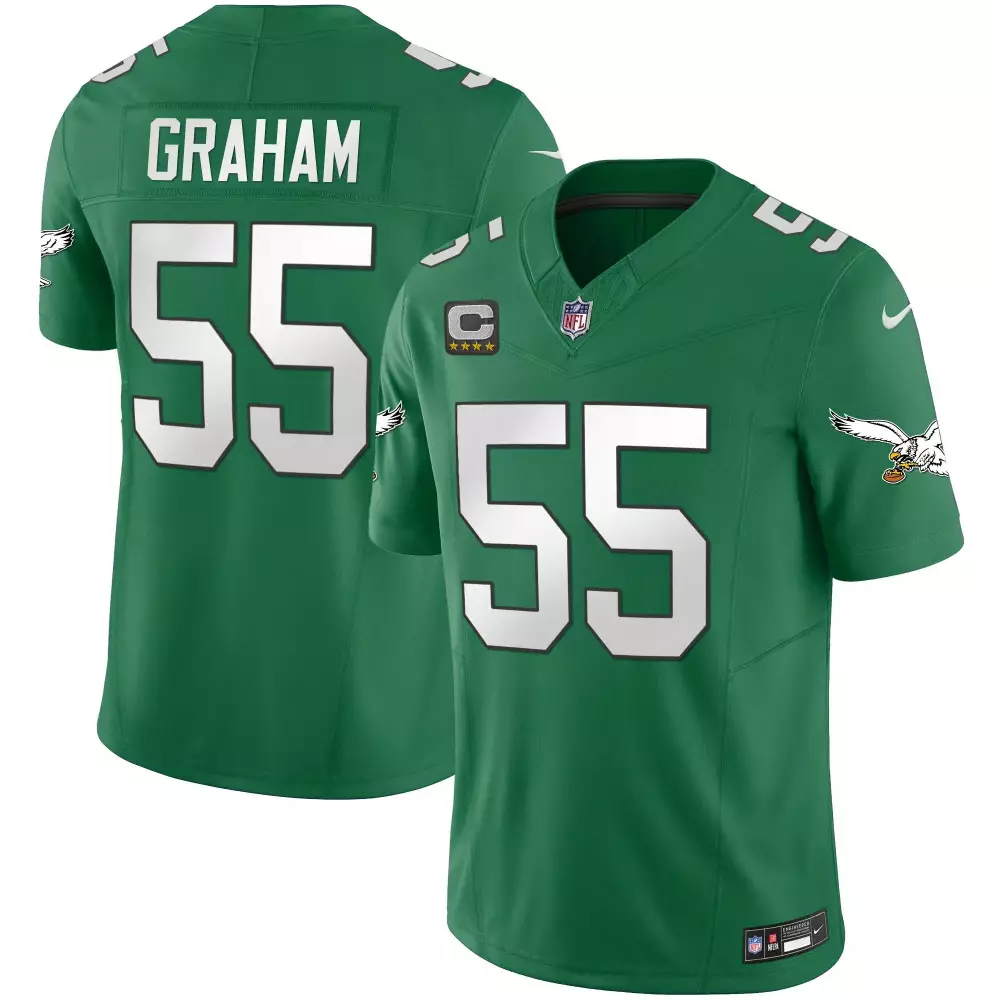 Brandon Graham 55 Jersey Green Philadelphia Eagles 2023 Men Player White Vapor Limited