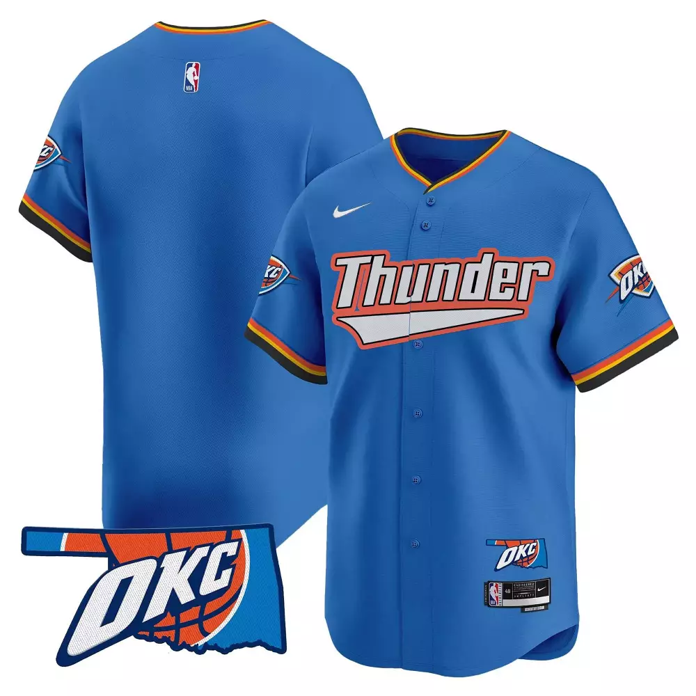 Custom Oklahoma City Thunder Jersey Blue Men Replica Orange Yellow Black Vapor Stitched