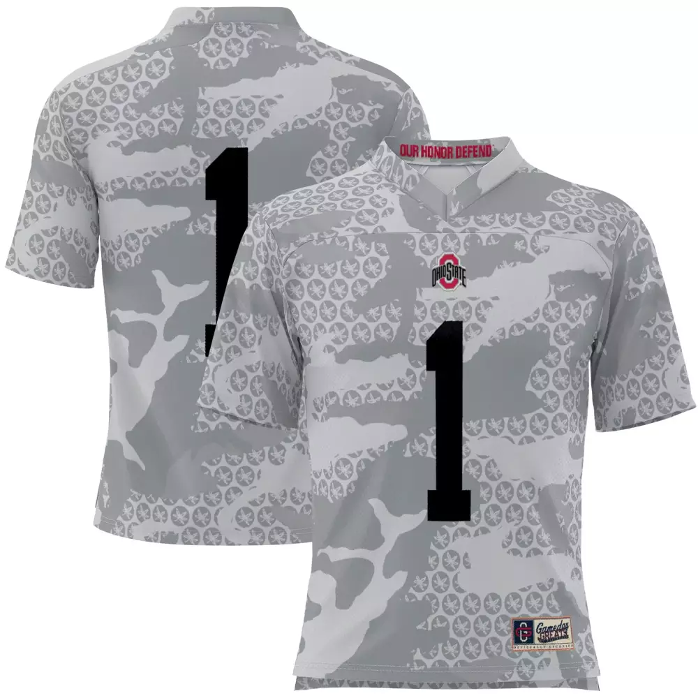 Custom Ohio State Buckeyes 1 Jersey Grey Gameday Greats Men Stitched Alternate Design