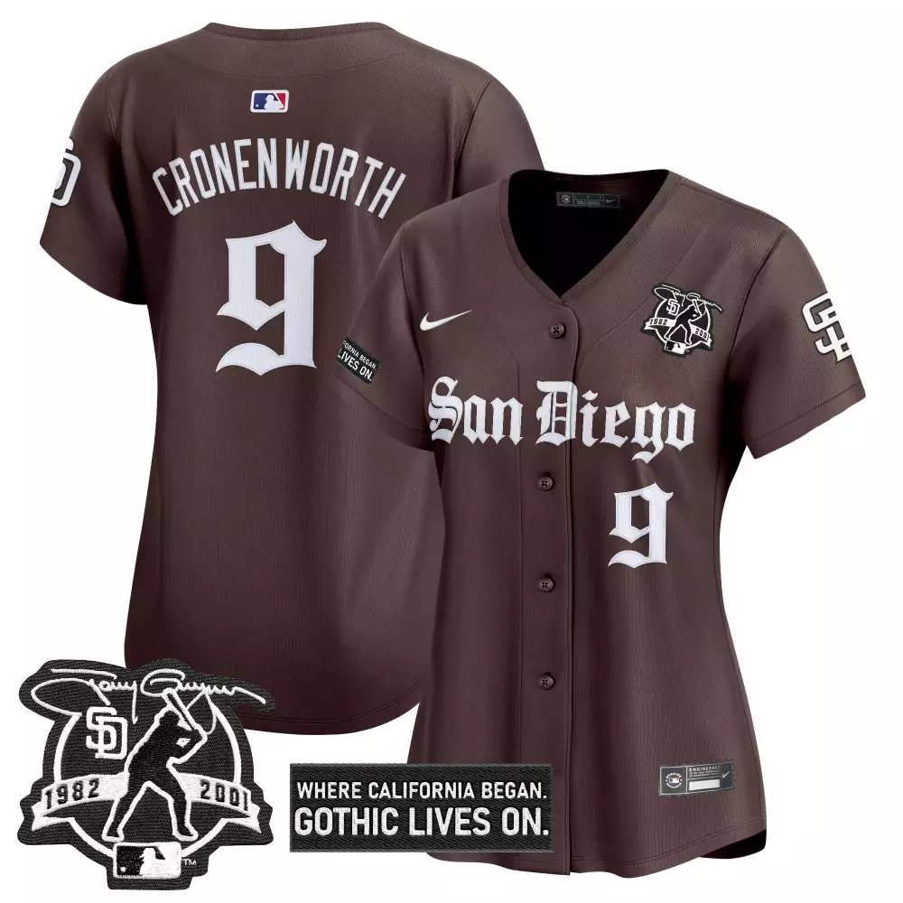 Cronenworth Gothic 9 Jersey Brown San Diego Padres Men Authentic Alternate Custom Design