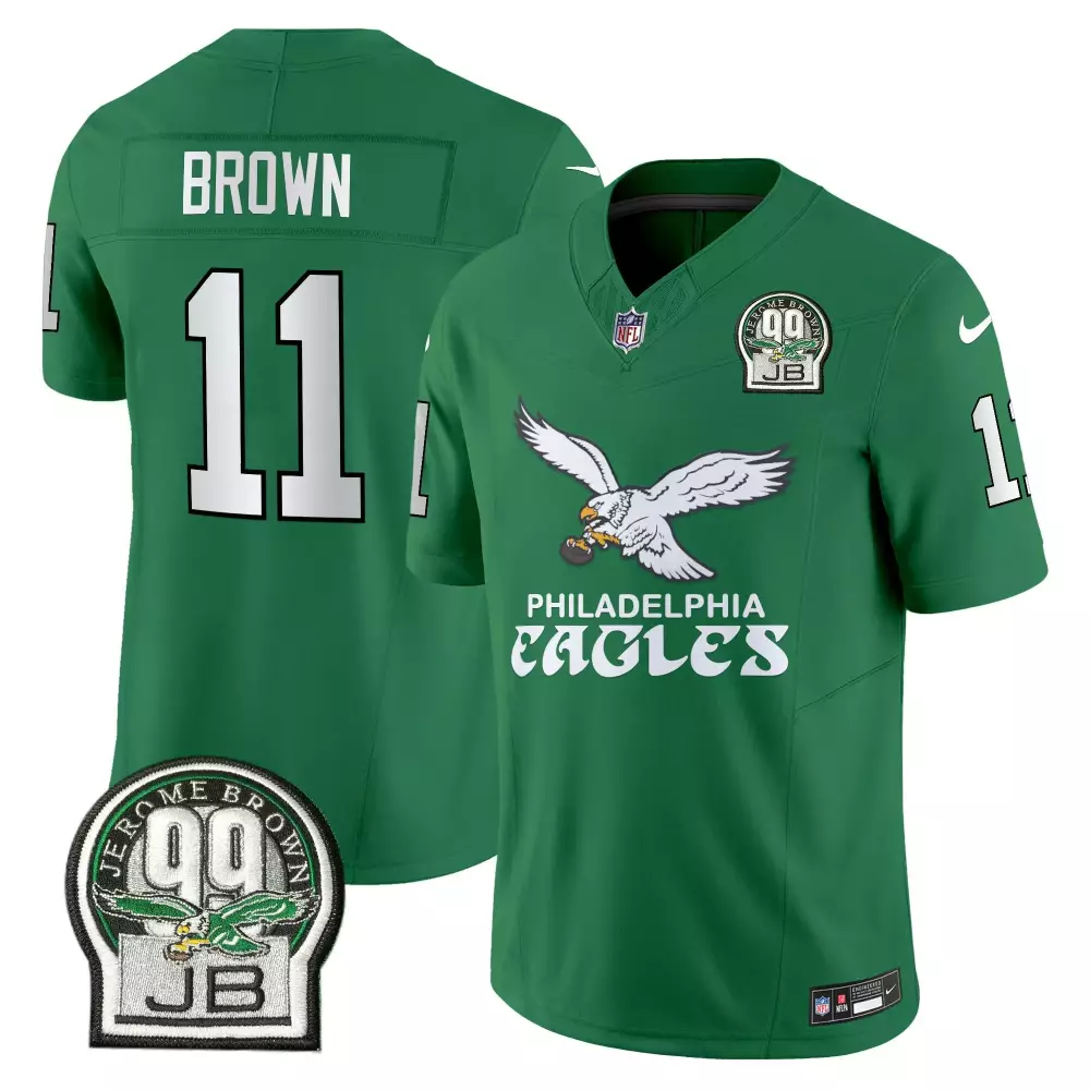 Aj Brown 11 Philadelphia Eagles Jersey Green Jerome Legacy 99 Jb 2024 Men NFL White