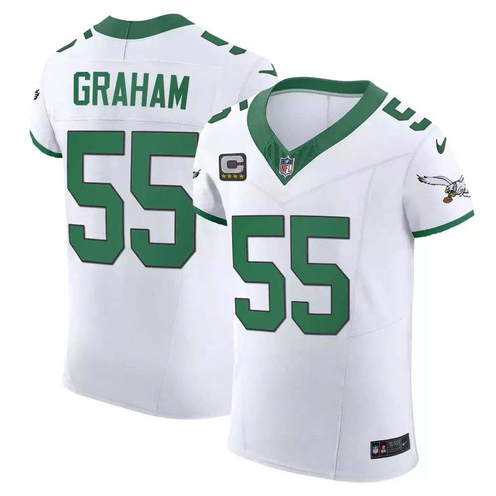 Brandon Graham 55 Eagles Jersey White Philadelphia Stars Men Player Green Vapor Elite