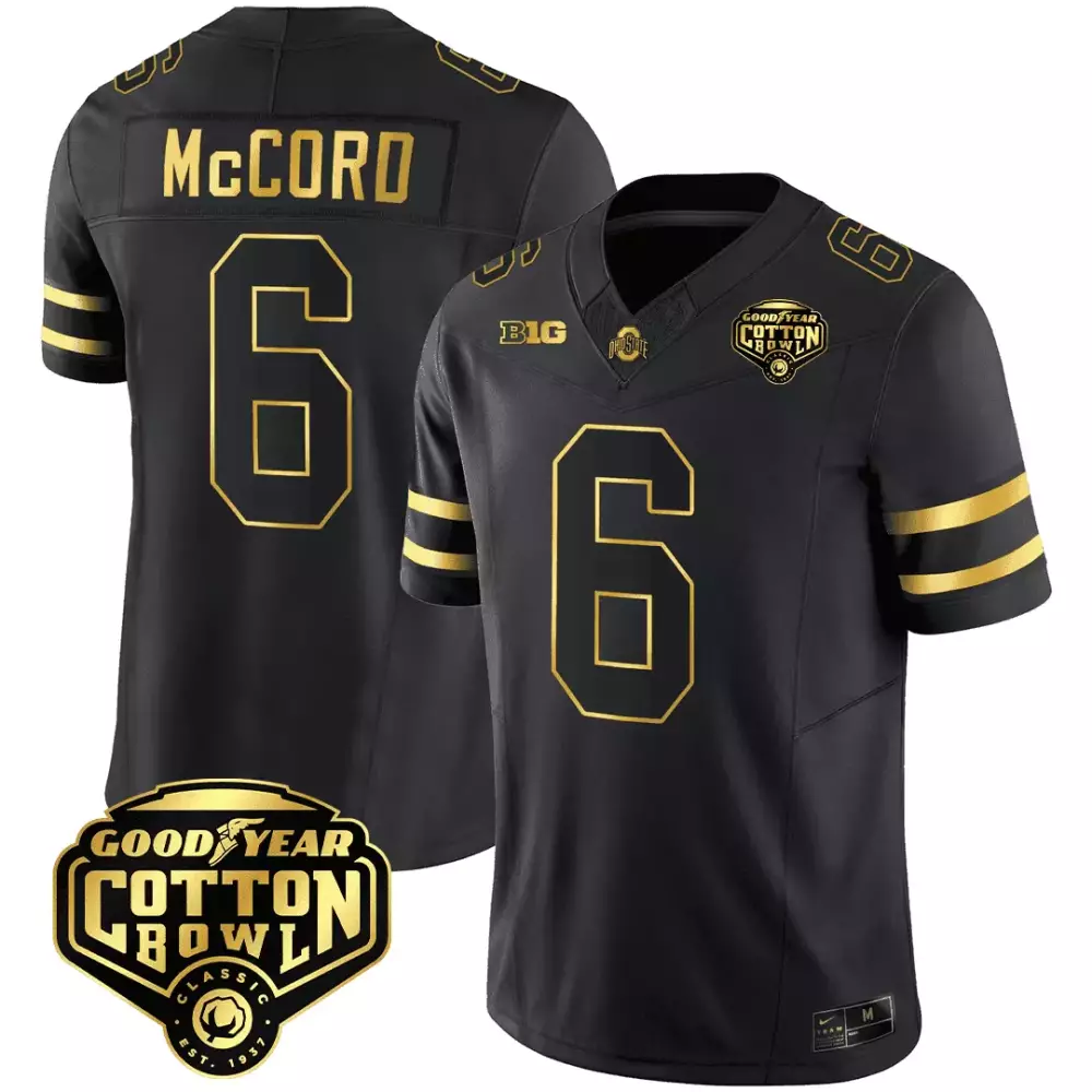 Kyle Mccord 6 Ohio State Buckeyes Jersey Black Goodyear Cotton Bowl Classic Men Authentic