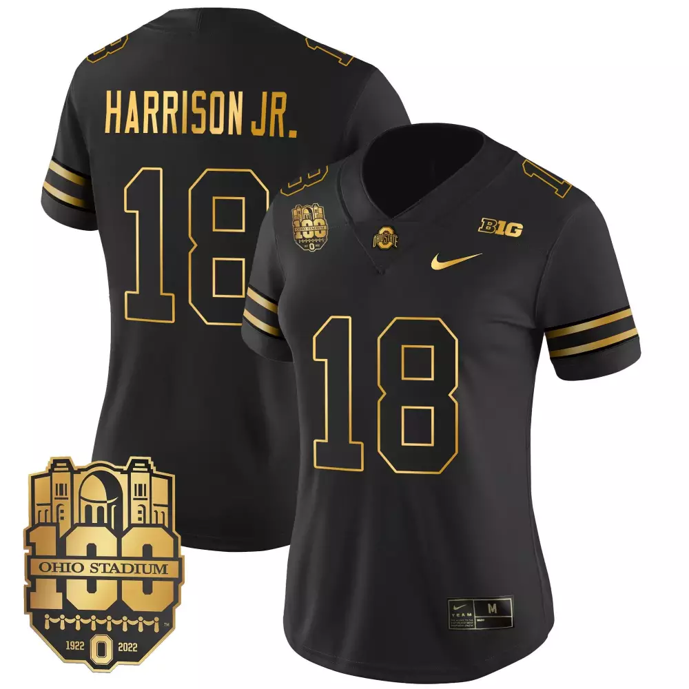 Marvin Harrison 18 Jersey Black Ohio Stadium 100th Anniversary State Buckeyes Women