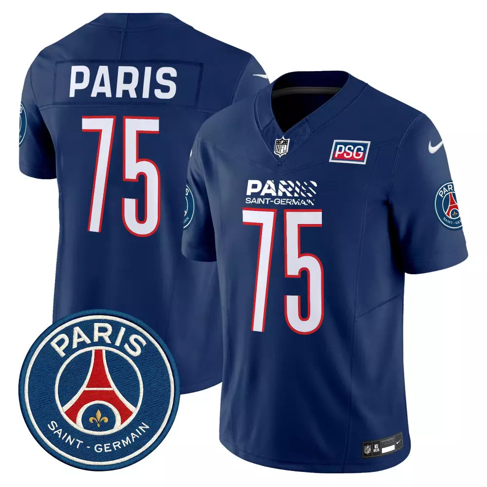Paris Saint 75 Jersey Navy Blue Psg Saint-germain Men Authentic White Red Vapor Stitched