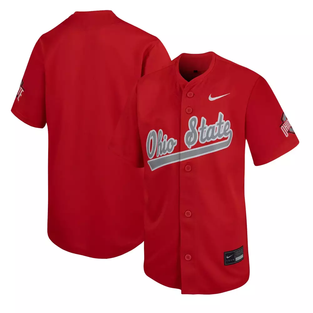 Custom Ohio State Jersey Red Men Authentic Gray All Stitched Vapor