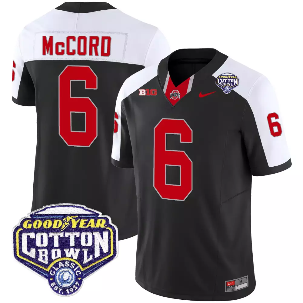 Kyle Mccord 6 Ohio State Buckeyes Jersey Black Goodyear Cotton Bowl Classic Men Authentic