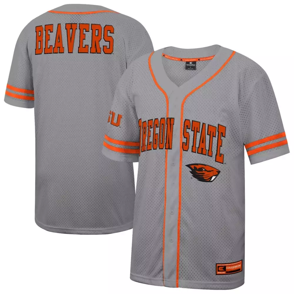 Custom Oregon State Beavers Jersey Gray Men Replica Orange