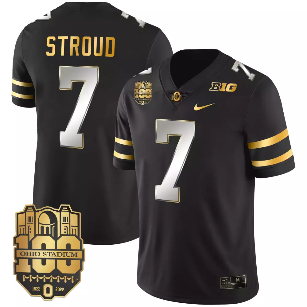 Stroud 7 Ohio State Buckeyes Jersey Black Stadium 100 100th Anniversary 2022 Men