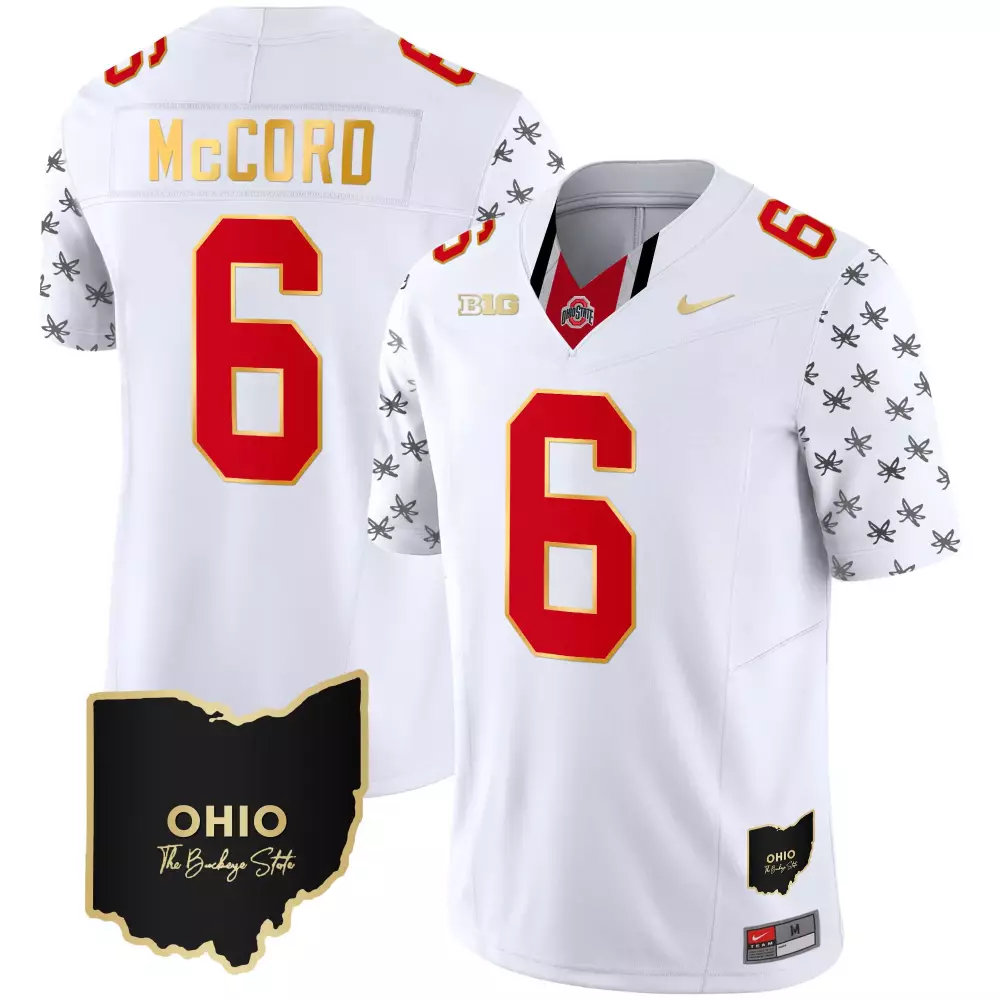 Kyle Mccord 6 Ohio State Buckeyes Jersey White Men Stitched Alternate Red Gray Gold