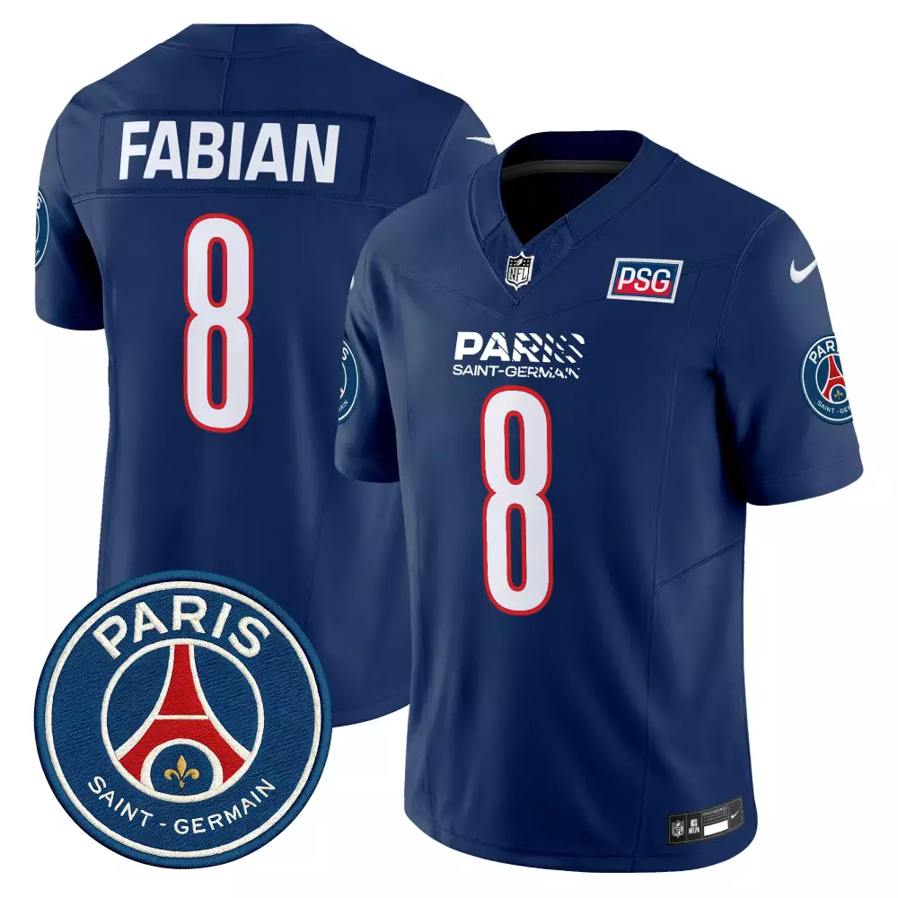 Fabian Paris 8 Jersey Navy Psg X NFL Saint-germain Men Authentic White Red Vapor