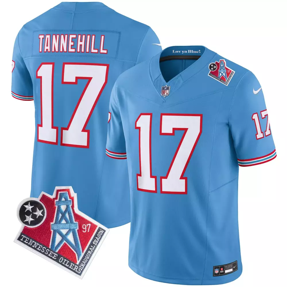 Ryan Tannehill 17 Jersey Light Blue Tennessee Oilers Titans Men Authentic Alternate
