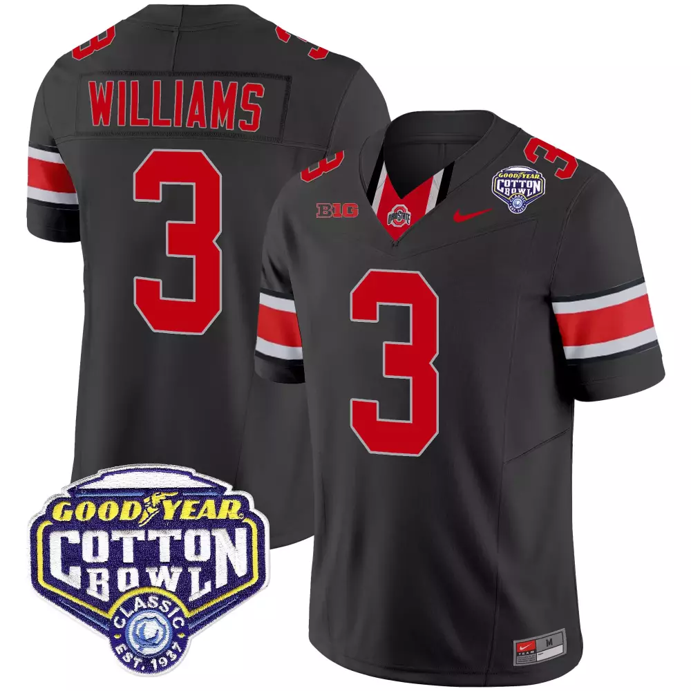 Miyan Williams 3 Jersey Black Goodyear Cotton Bowl Classic Ohio State Buckeyes Men