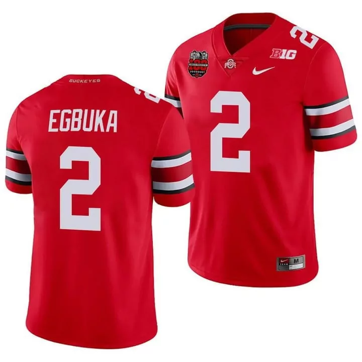 Emeka Egbuka 2 Jersey Red Ohio State Buckeyes Cfp National Championship Men Authentic