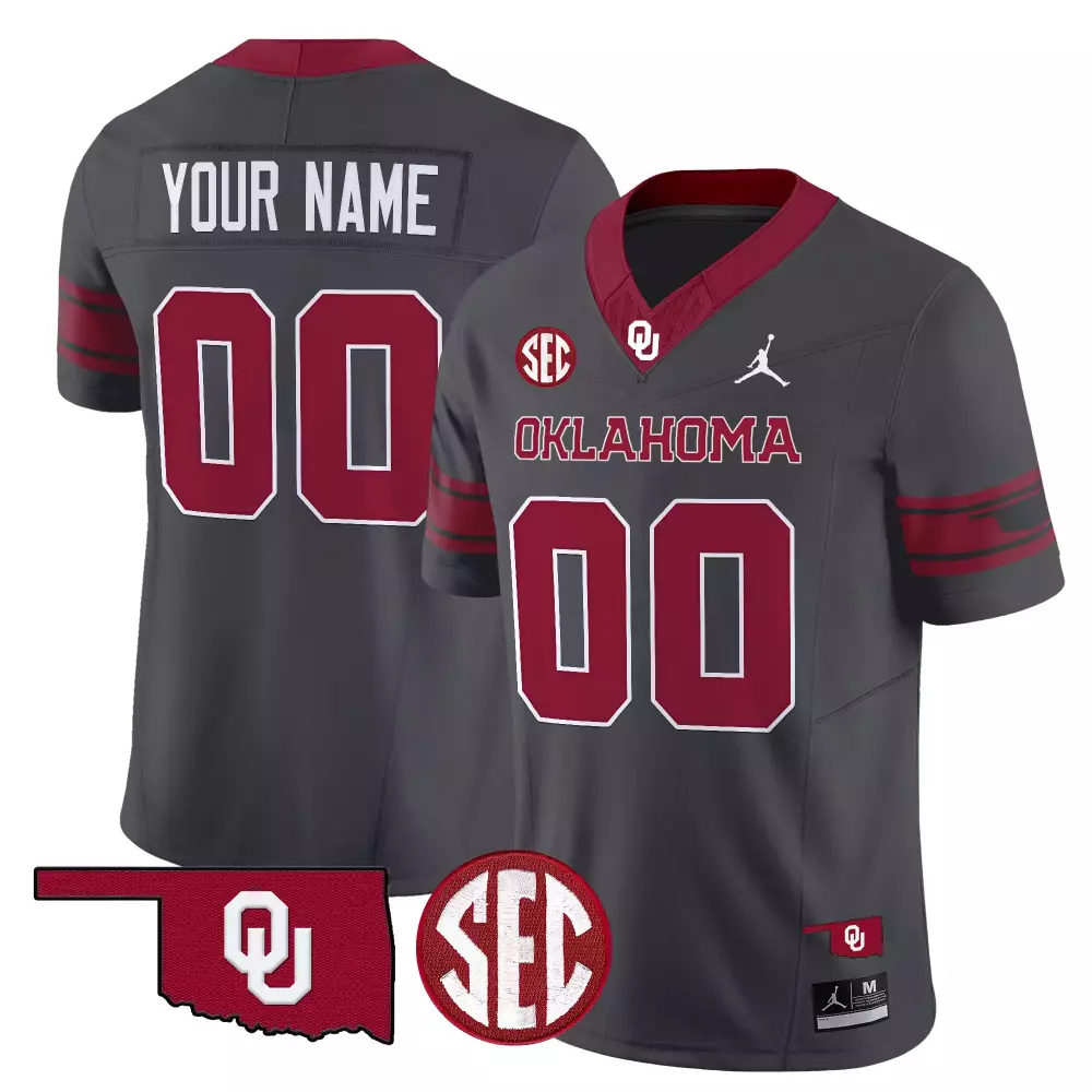 Custom Oklahoma Sooners Jersey Gray Men Stitched Maroon Vapor Limited All