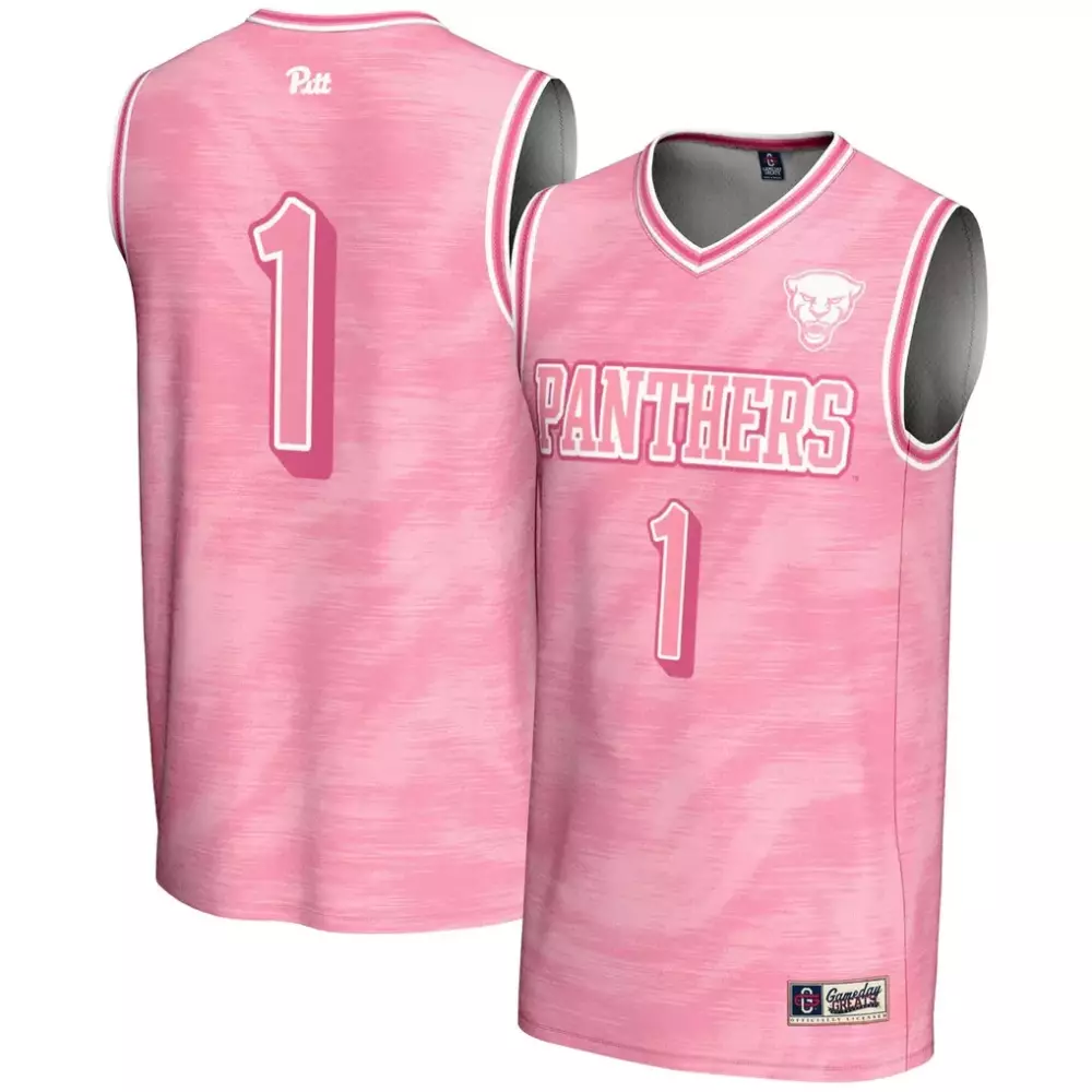 Custom Pittsburgh Panthers Jersey Pink Men Replica Alternate White Gameday Fashion