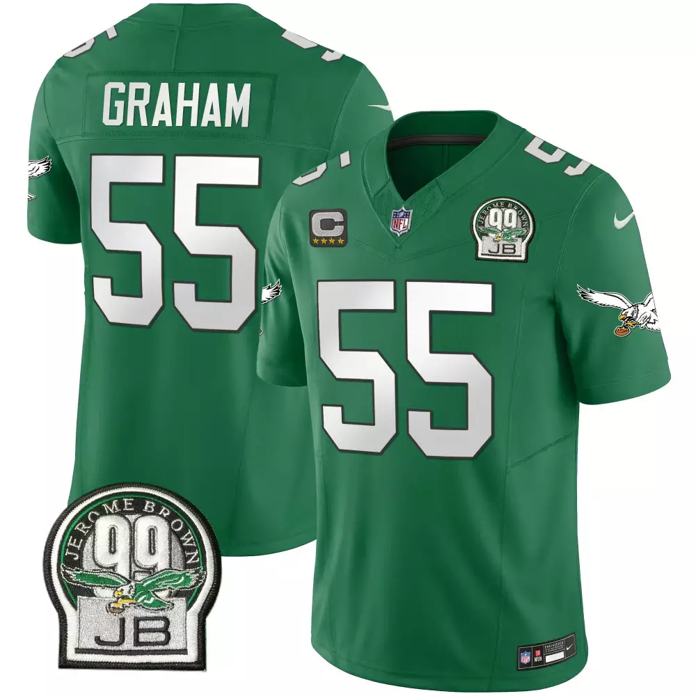 Brandon Graham 55 Jersey Green Philadelphia Eagles 100th Season (captain Patch) Men