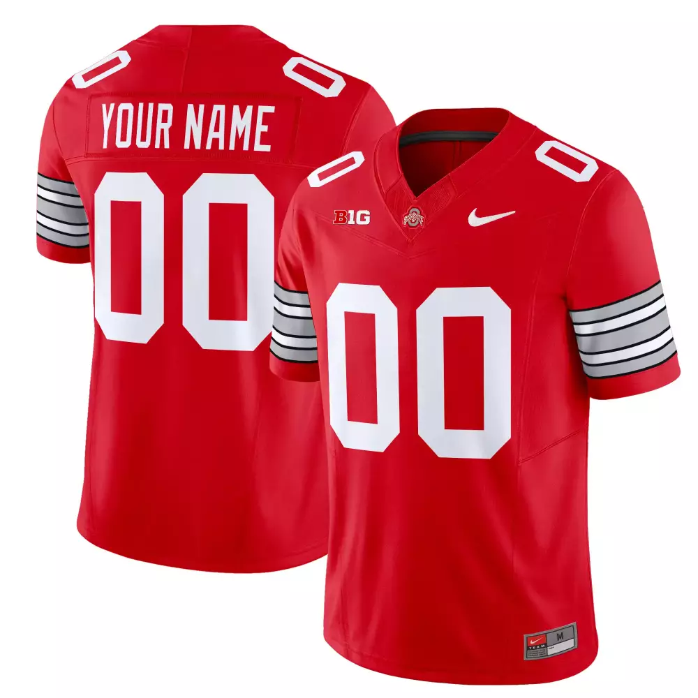 Custom Ohio State Buckeyes Jersey Scarlet Men Stitched Gray White Vapor Embroidered