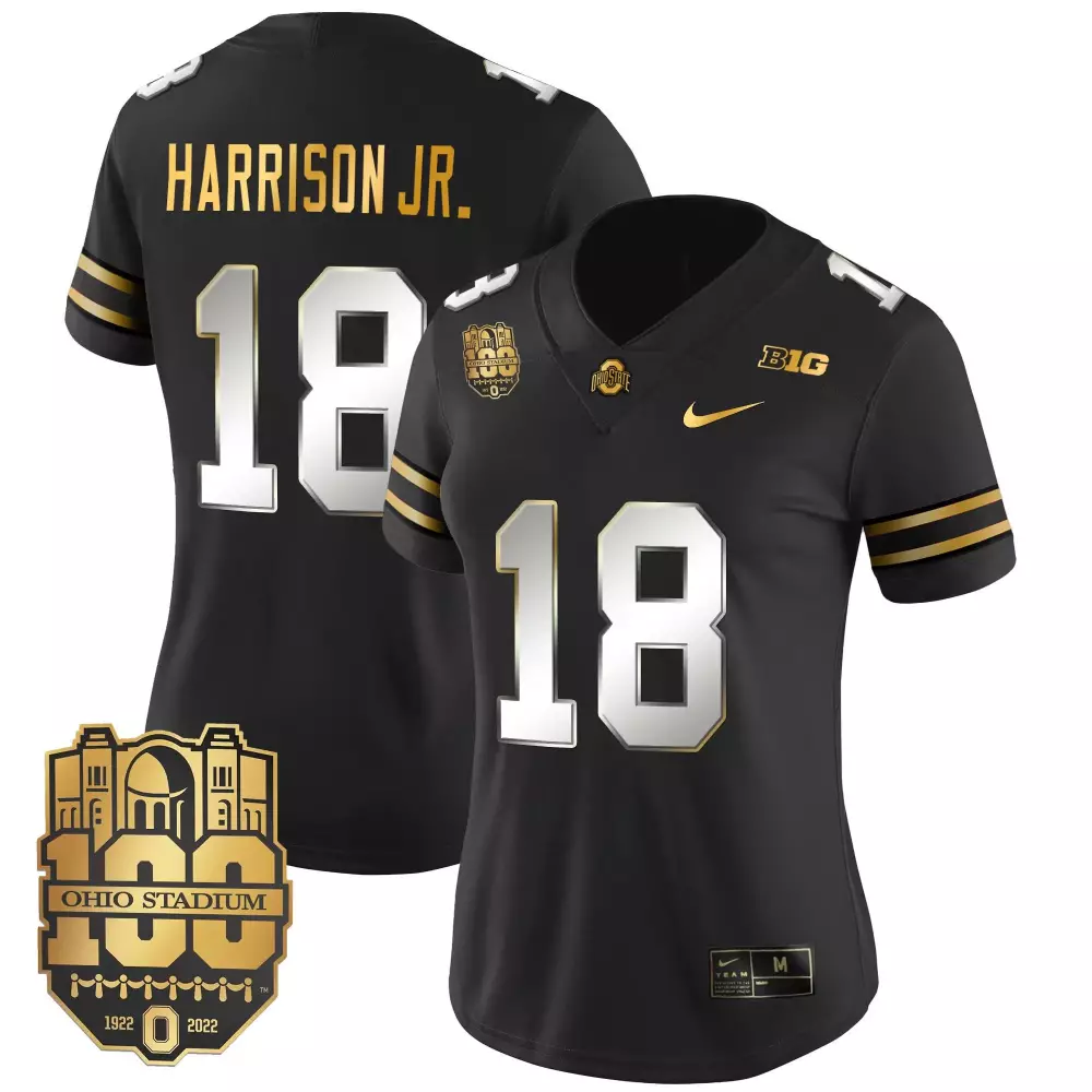 Marvin Harrison 18 Jersey Black Ohio Stadium 100th Anniversary State Buckeyes Women