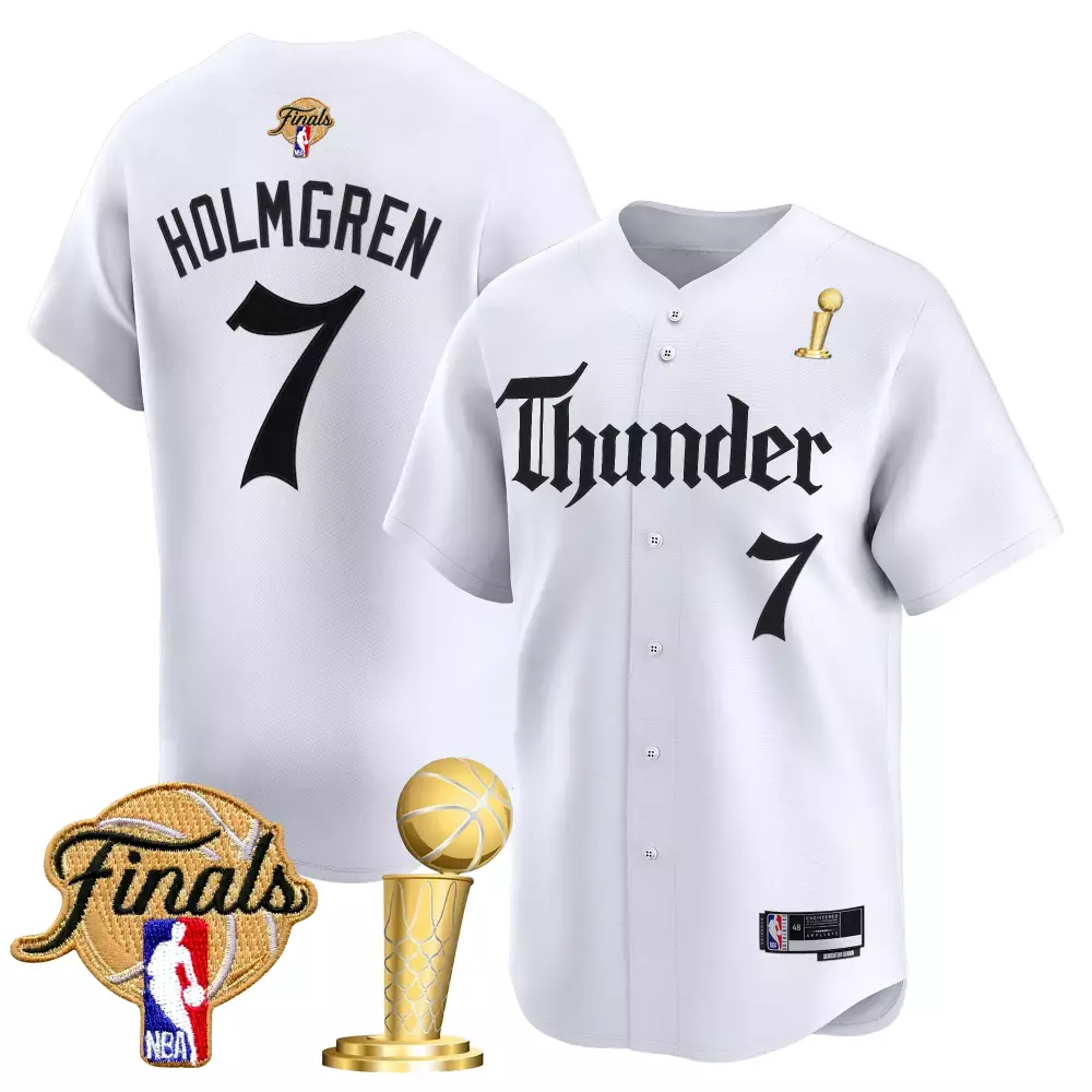 Chet Holmgren 7 Jersey White Oklahoma City Thunder Finals Men Authentic Black Vapor