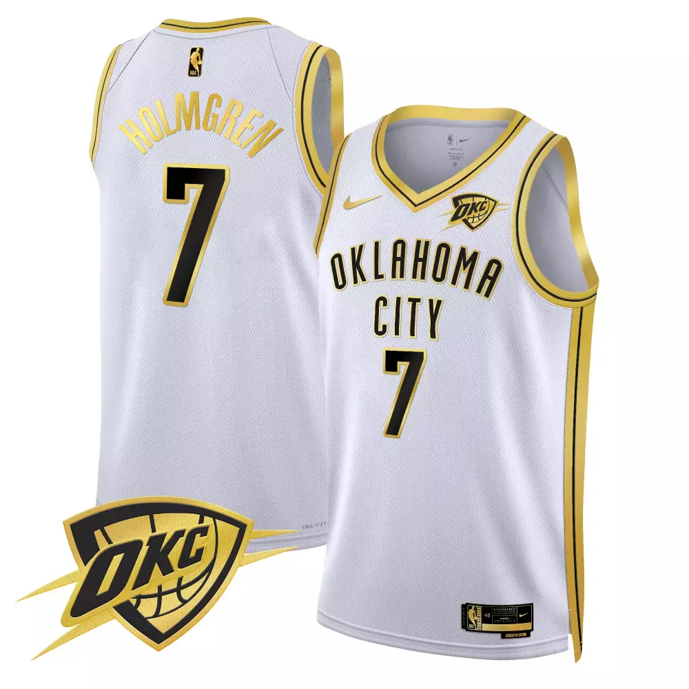 Chet Holmgren 7 Jersey White City Connect Oklahoma Thunder Men Authentic Alternate