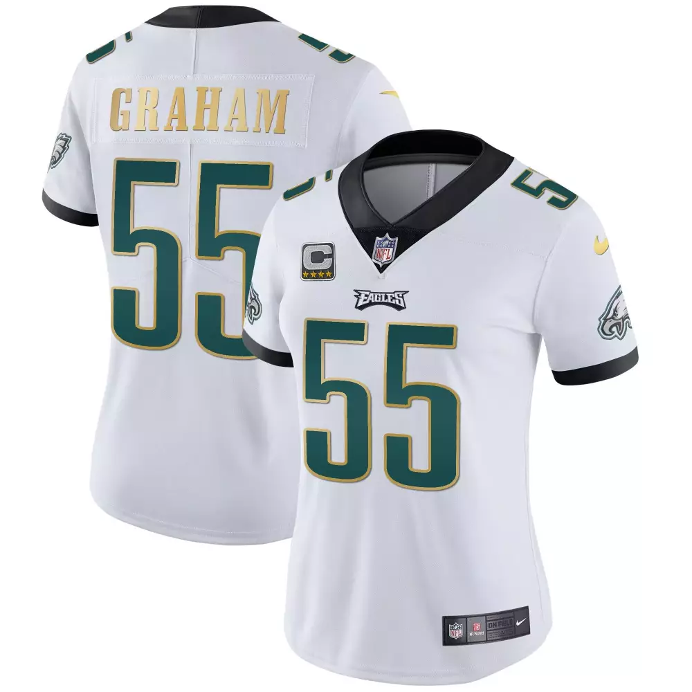 Brandon Graham 55 Eagles Jersey White Women Game Alternate Green Black Gold Vapor