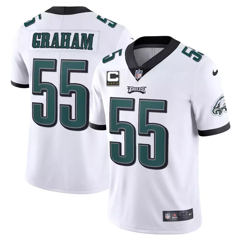 Brandon Graham 55 Eagles Jersey White Men Standard Alternate Green Black Vapor All