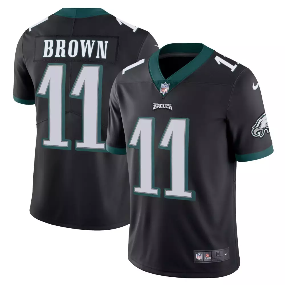Brown 11 Eagles Jersey Black Men Nike Green White All Stitched Vapor
