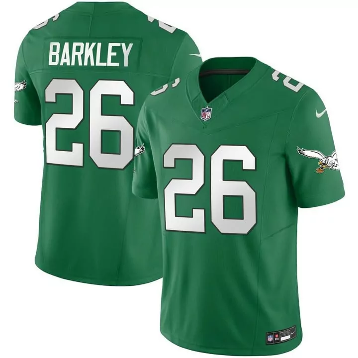 Saquon Barkley 26 Jersey Green Philadelphia Eagles Men NFL White All Stitched Vapor