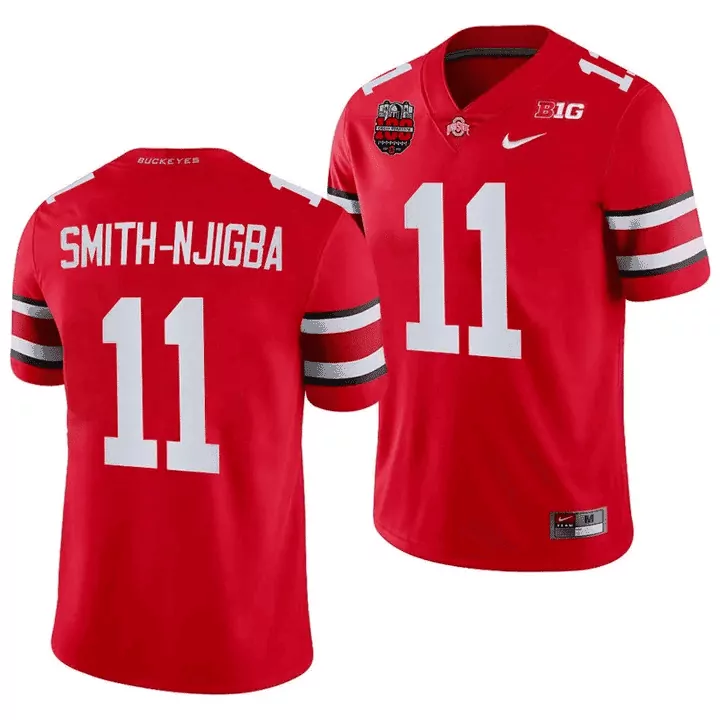 Jaxon Smithnjigba 11 Jersey Red Ohio State Buckeyes Big Ten Championship Game Men