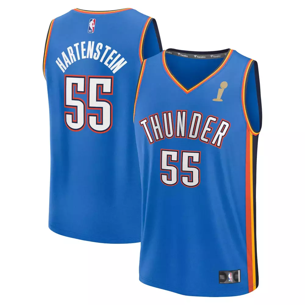 Isaiah Hartenstein 55 Jersey Blue Oklahoma City Thunder Icon Men Authentic Orange