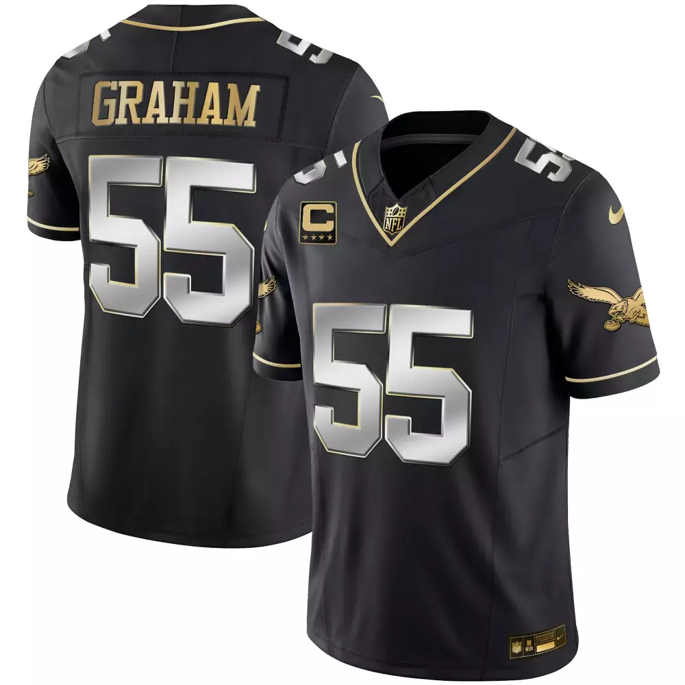 Brandon Graham 55 Jersey Black Philadelphia Eagles Men Alternate Gold Silver Limited