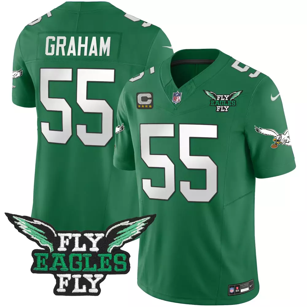 Brandon Graham 55 Jersey Green Philadelphia Eagles Men Standard White Throwback Vapor