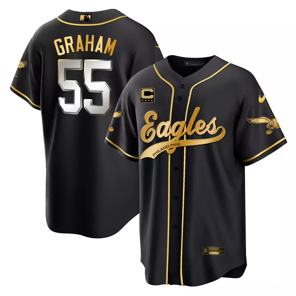 Brandon Graham 55 Eagles Jersey Black Philadelphia Men Gold White Silver Stitched