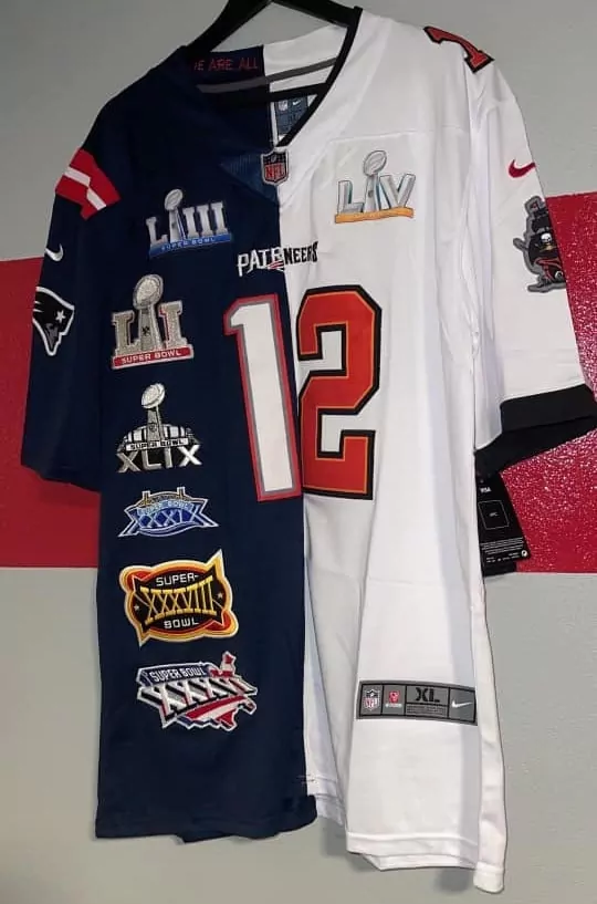 Zach Tom 12 Tampa Bay Buccaneers Jersey White Super Bowl Split Liii Li Men Stitched