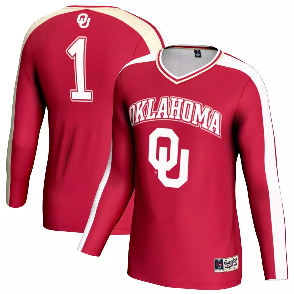 Custom Oklahoma Sooners 1 Jersey Red Men Replica Cream White All Stitched Vapor Classic