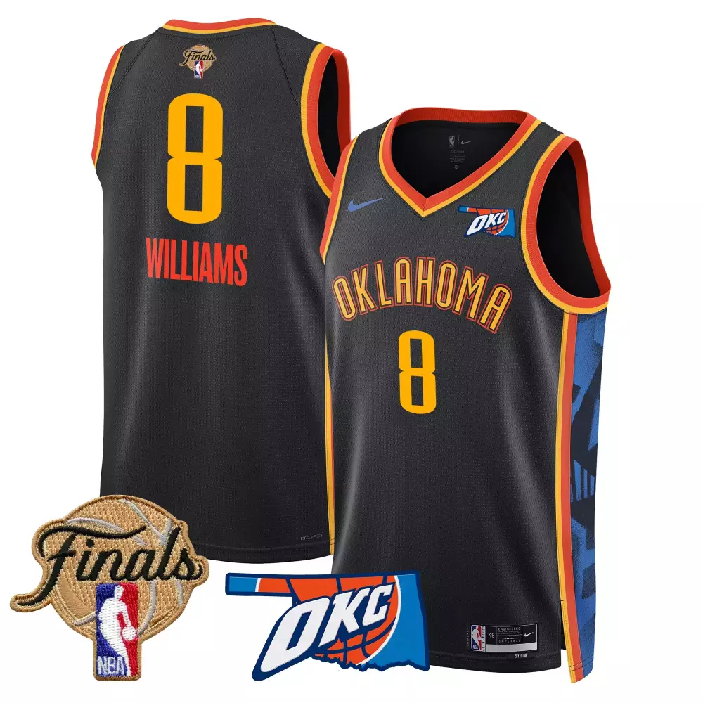 Jalen Williams 8 Jersey Black Oklahoma City Thunder Finals Men Authentic Alternate