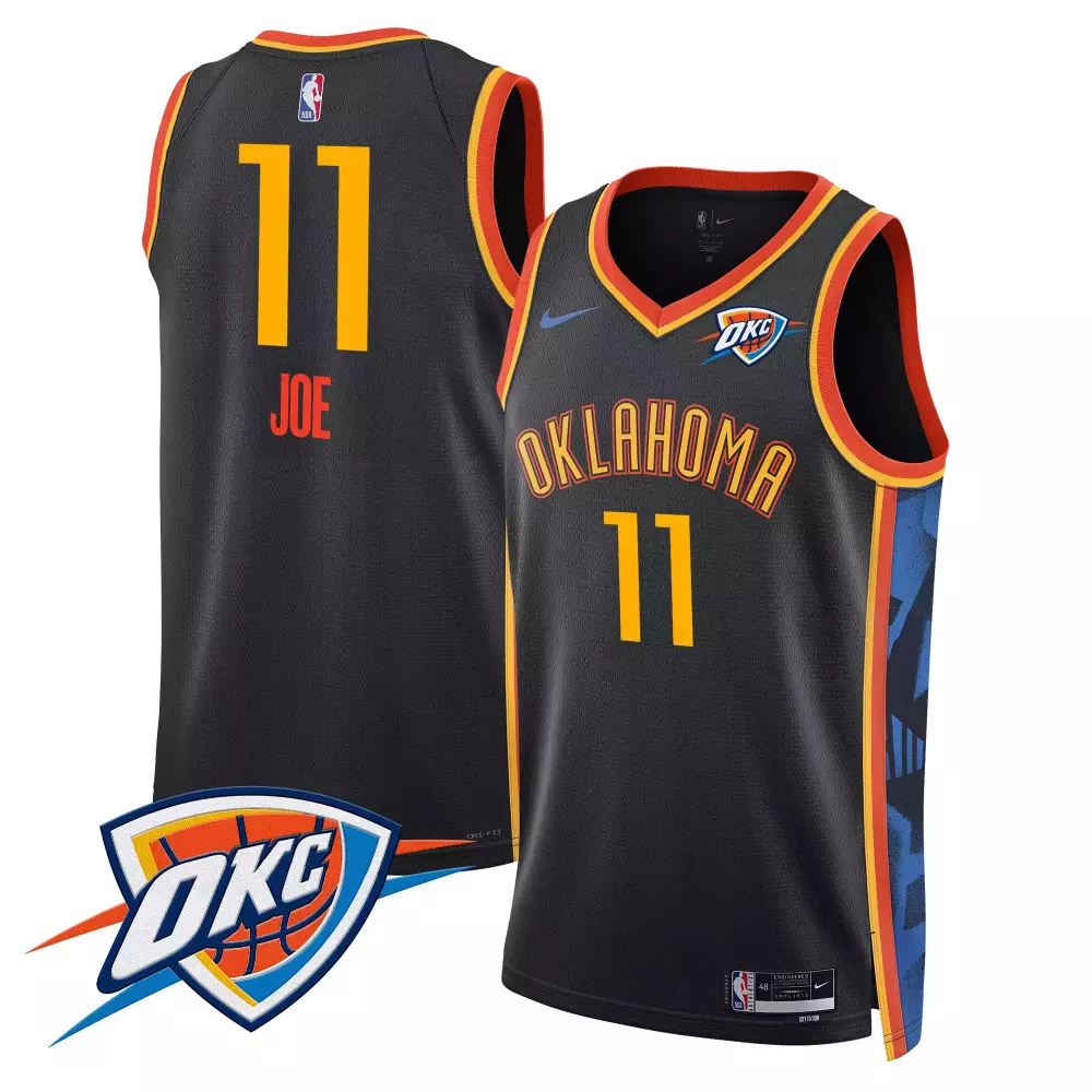 Isaiah Joe 11 Jersey Black Oklahoma City Thunder Men Authentic Alternate Orange Yellow