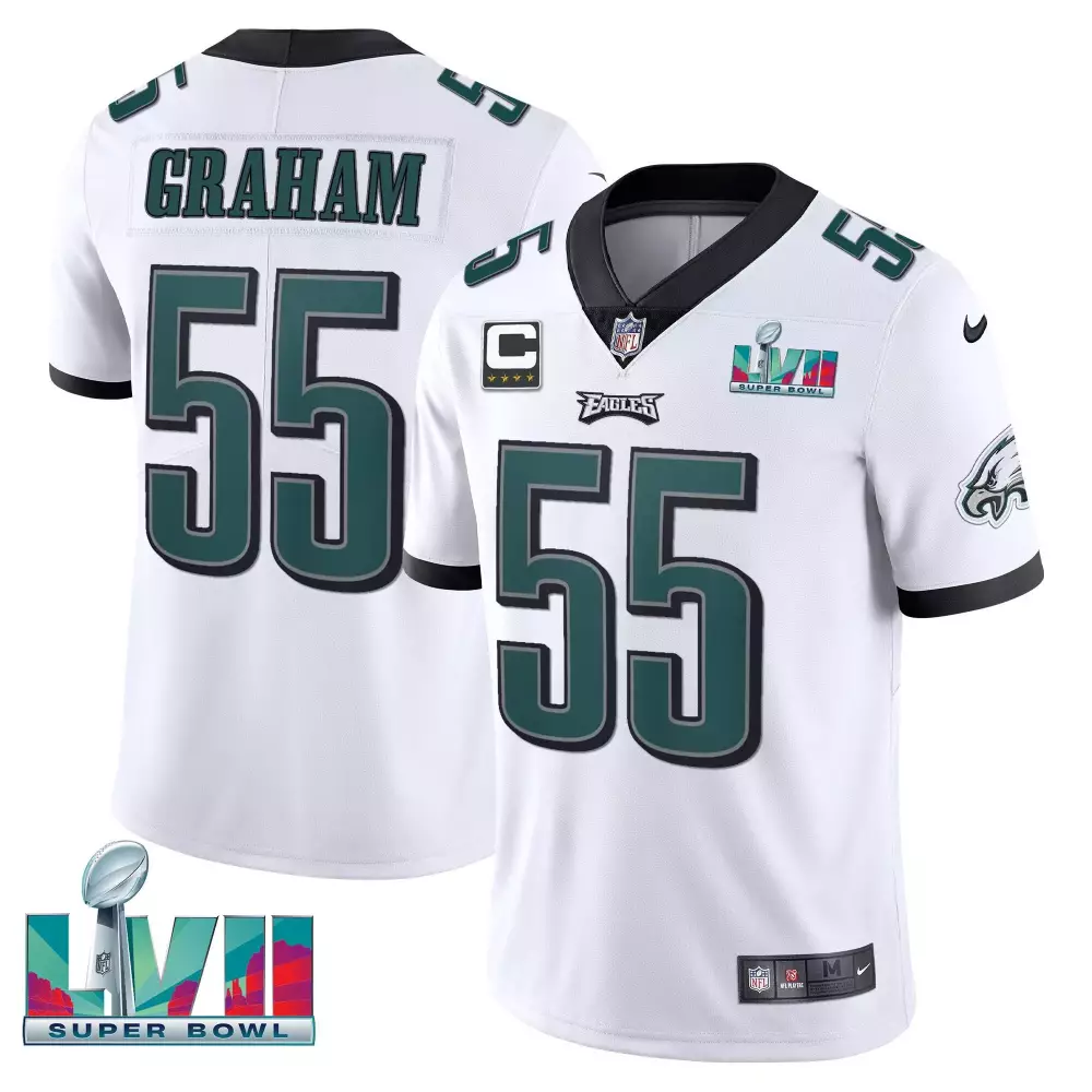 Brandon Graham 55 Eagles Jersey White Super Bowl Lvii Men Green Black Vapor All Stitched