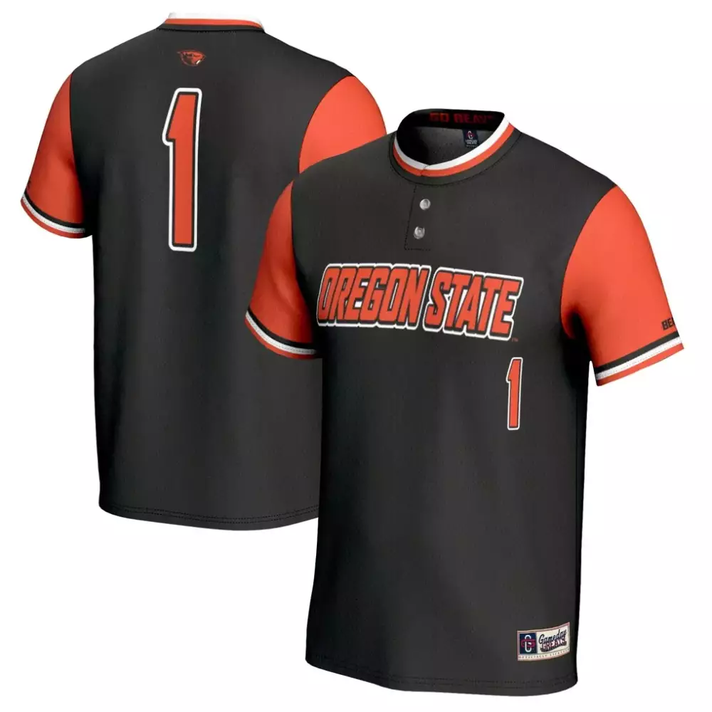 Custom Oregon State 1 Jersey Black Stitched Orange White Gameday Unisex Fashion