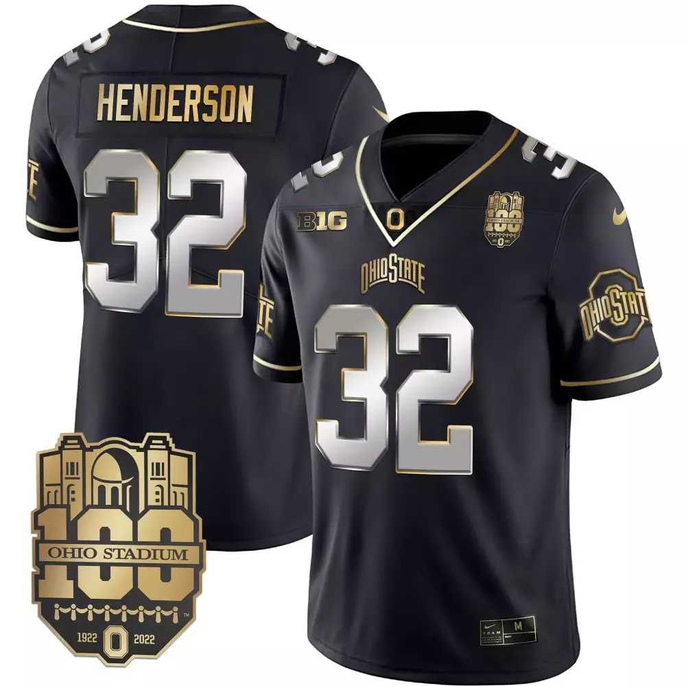 Treveyon Henderson 32 Jersey Black Ohio Stadium 100th Anniversary State Buckeyes