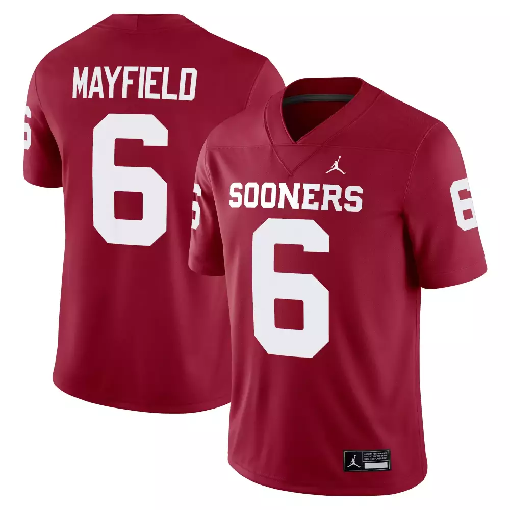 Baker Mayfield 6 Oklahoma Sooners Jersey Crimson Men Stitched White All Vapor