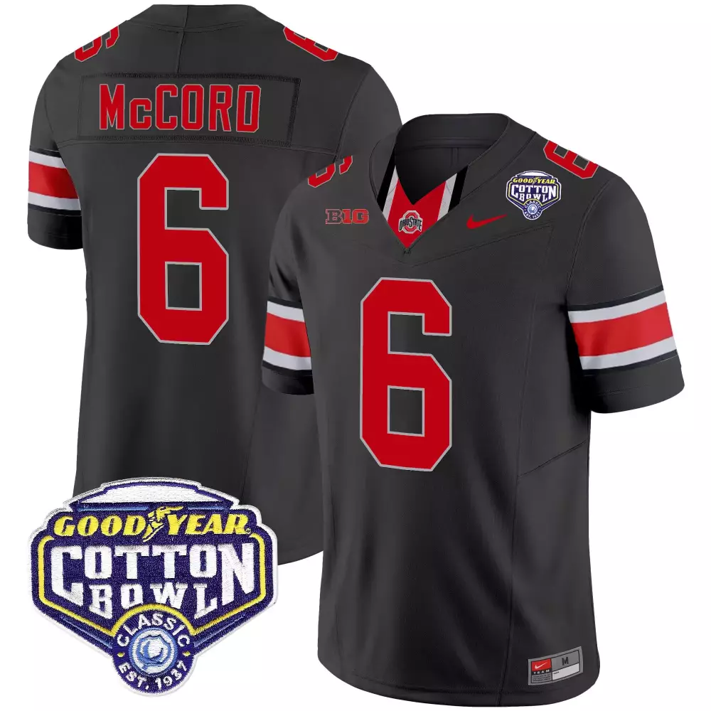 Kyle Mccord 6 Ohio State Buckeyes Jersey Black Cotton Bowl Classic Goodyear Men Authentic