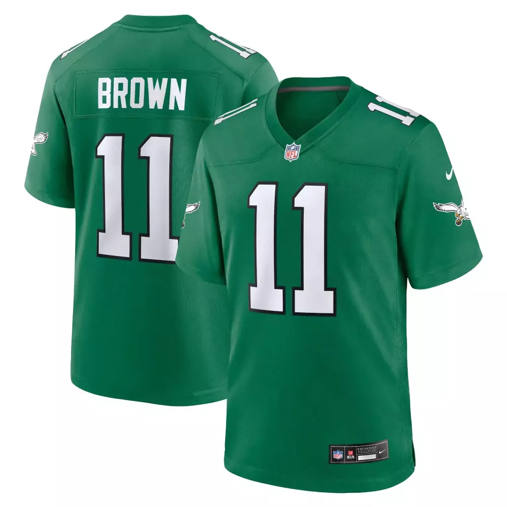 Aj Brown 11 Philadelphia Eagles Jersey Green Men Player White Alternate Game All