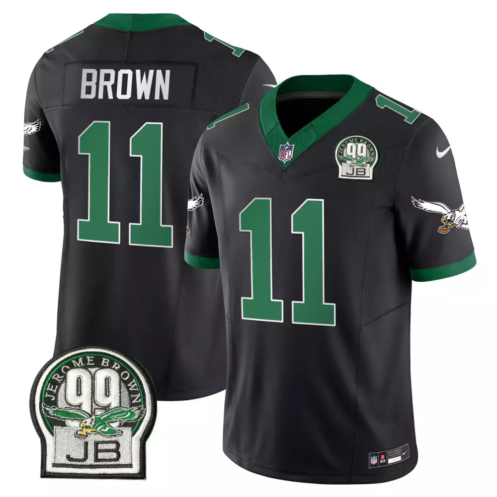 Brown 11 Eagles Jersey Black Jerome 99 Jb Men Green Alternate All Stitched
