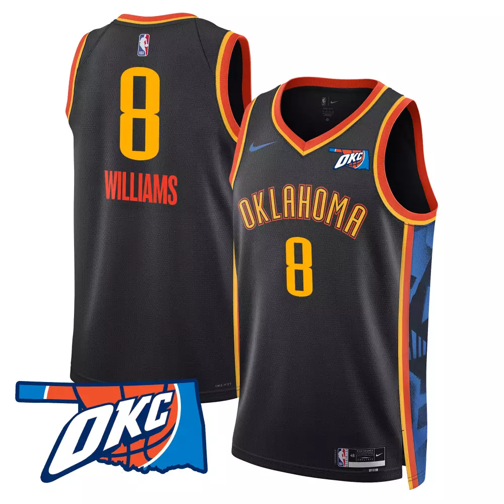 Jalen Williams 8 Jersey Black City Connect Oklahoma Thunder Men Stitched Alternate
