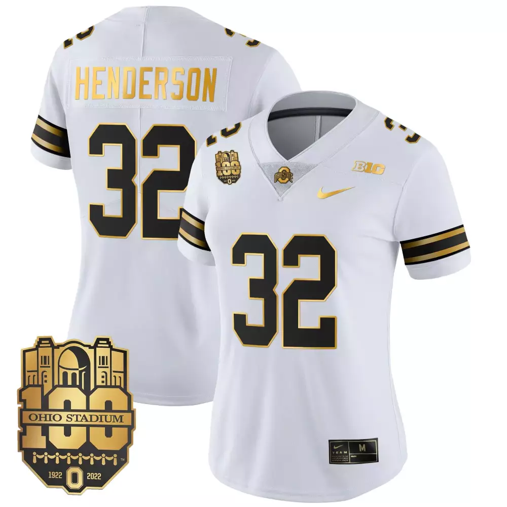 Treveyon Henderson 32 Jersey White Ohio Stadium 100th Anniversary State Buckeyes
