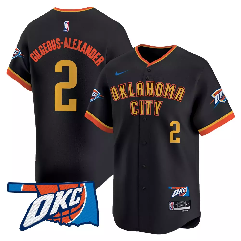 Shai Gilgeous-alexander 2 Jersey Black Okc Oklahoma City Thunder Men Authentic Alternate