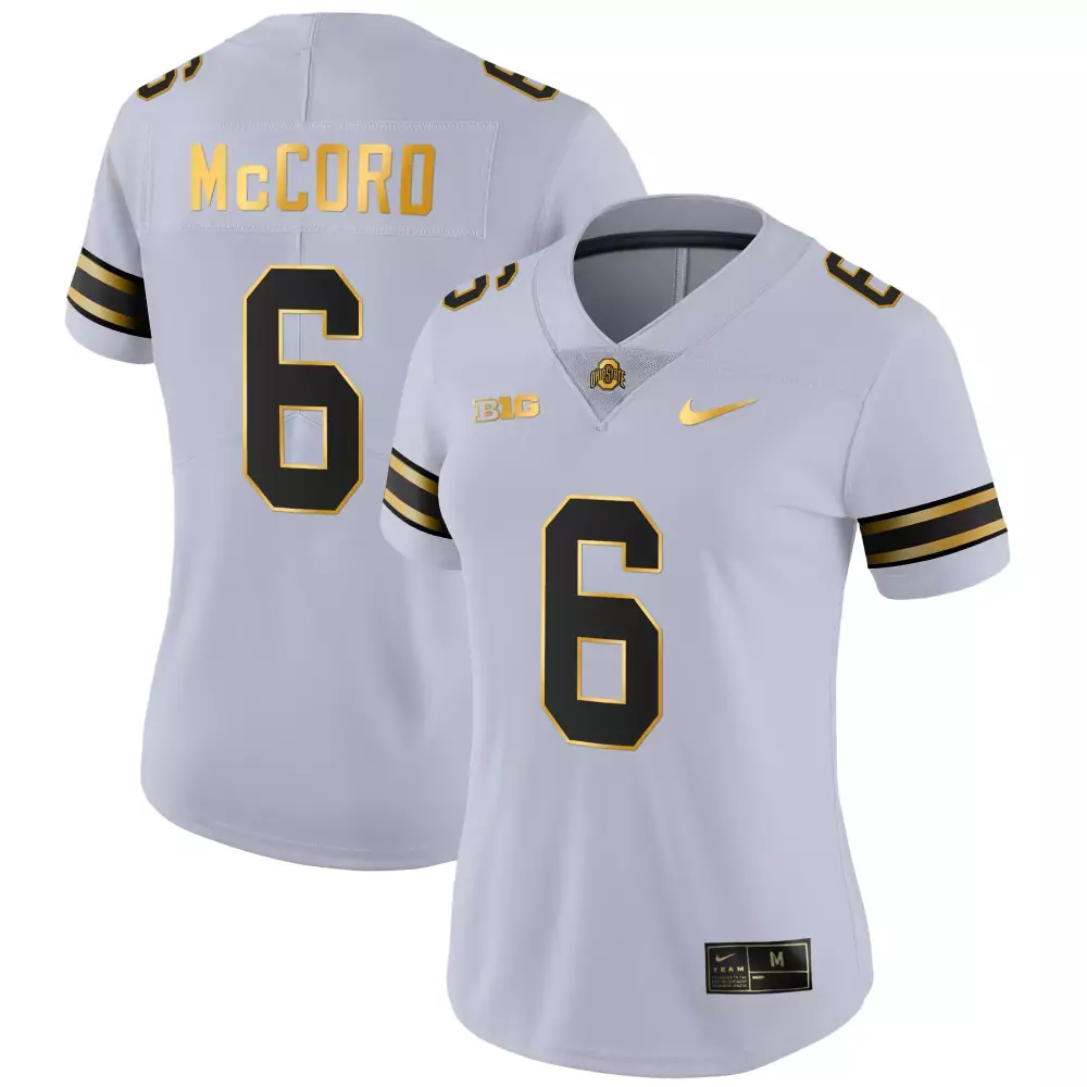 Kyle Mccord 6 Ohio State Buckeyes Jersey White Women Replica Alternate Black Gold